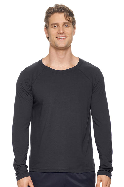 Expert Brand Men's MoCA™ Long Sleeve Raglan Shirt in Black#color_black