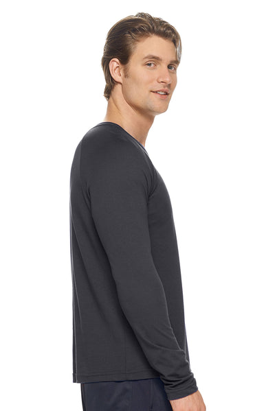 Expert Brand Men's MoCA™ Long Sleeve Raglan Shirt in Black Image 2#color_black