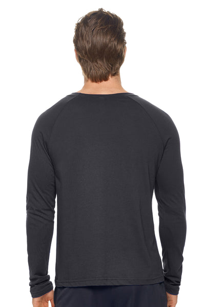 Expert Brand Men's MoCA™ Long Sleeve Raglan Shirt in Black Image 3#color_black