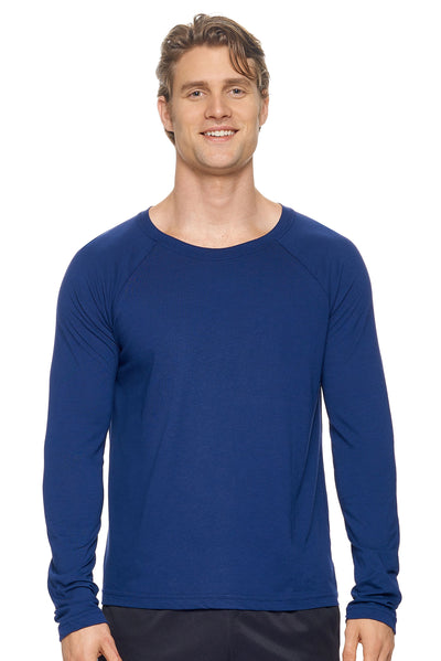 Expert Brand Men's MoCA™ Long Sleeve Raglan Shirt in Navy#color_navy