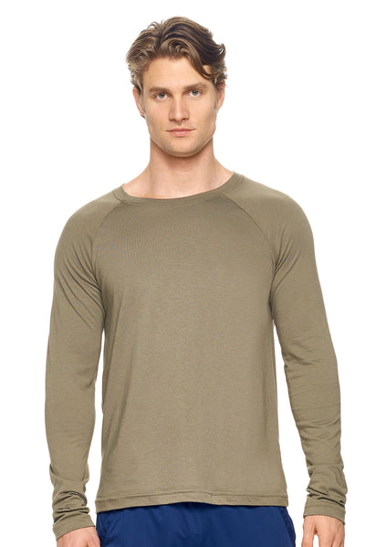 Expert Brand Men's MoCA™ Long Sleeve Raglan Shirt in Olive#color_olive