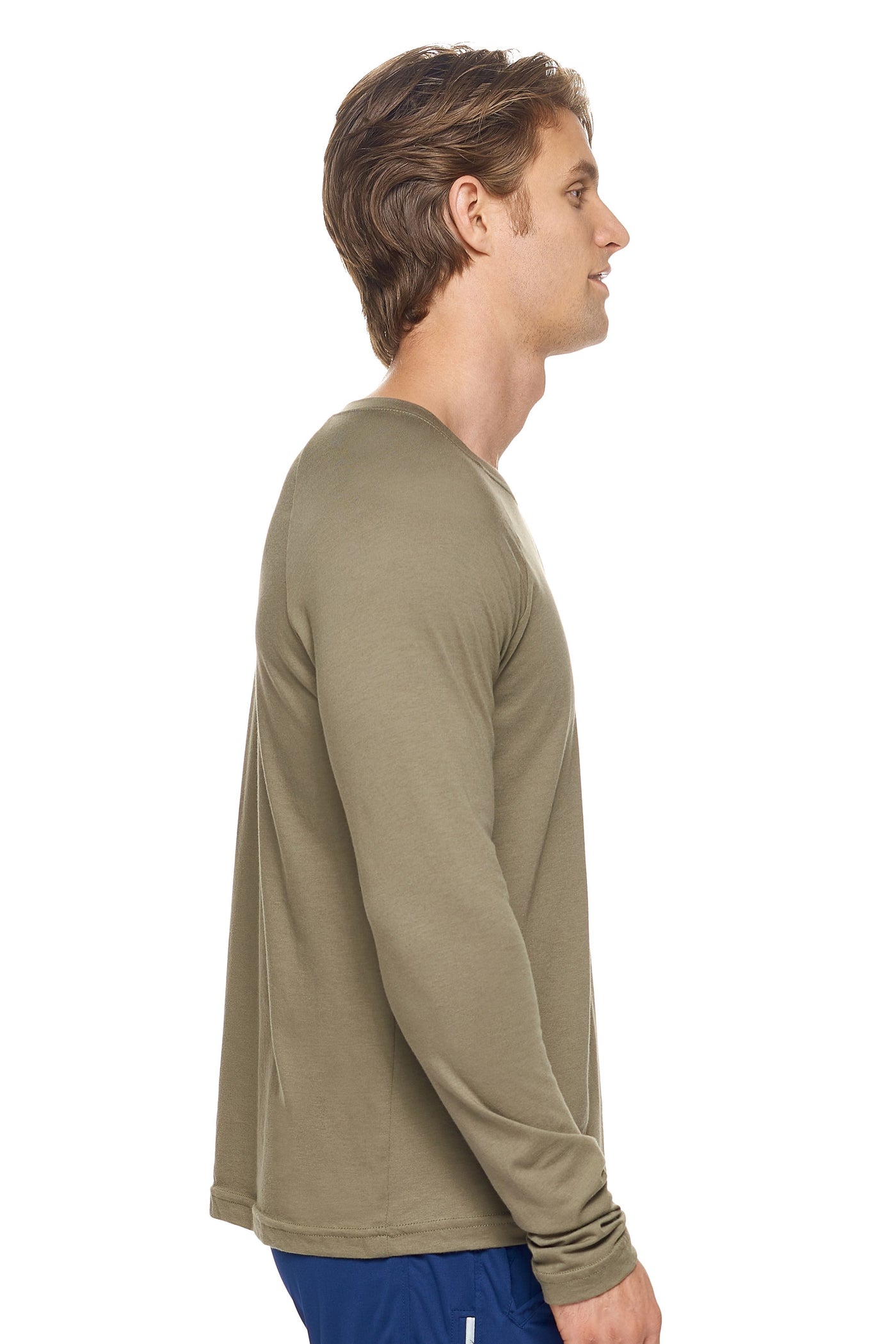 Expert Brand Men's MoCA™ Long Sleeve Raglan Shirt in Olive Image 2#color_olive