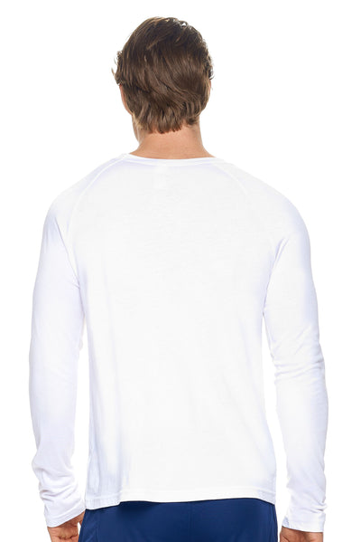 Expert Brand Men's MoCA™ Long Sleeve Raglan Shirt in White Image 3#color_white
