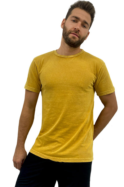 Expert Apparel Retail Made in USA men's Unisex Vintage Mineral Wash Tees mustard yellow#color_vintage-mustard