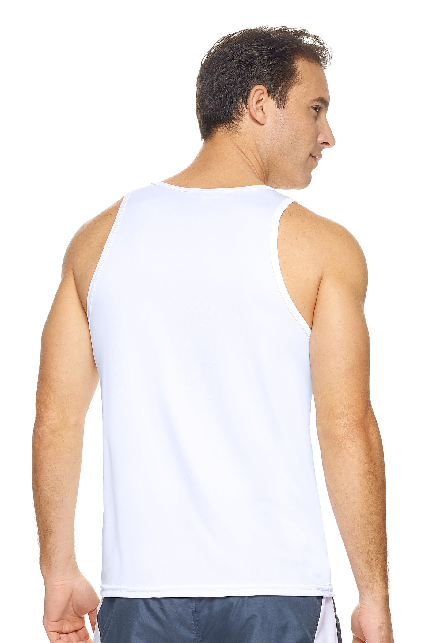 Expert Brand Retail Eco-Friendly Activewear Sportswear Men's pk MaX™ Endurance Sleeveless Tank Made in USA white 3#color_white