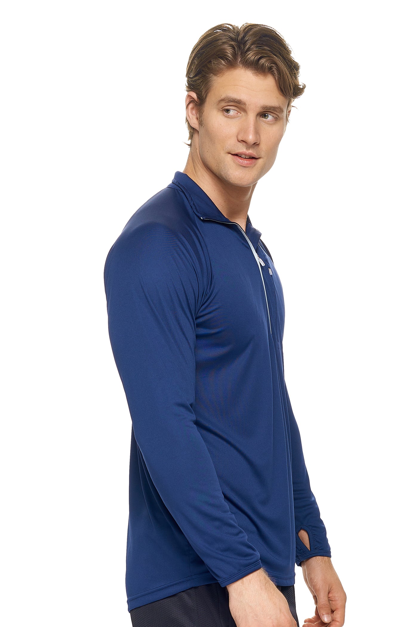Expert Brand Men's pk MaX™ Half-Zip Run Away Top in Navy Image 2