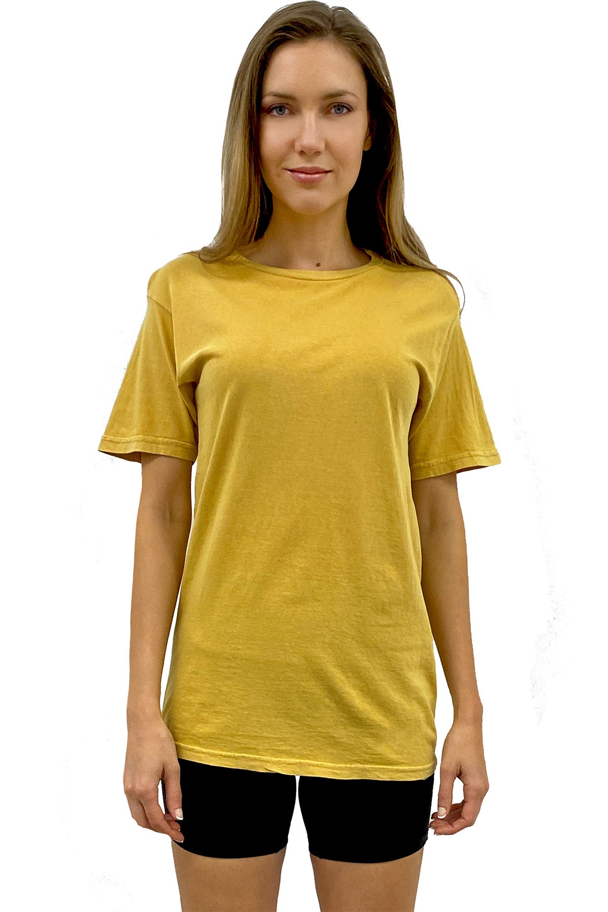 Expert Apparel Retail Made in USA women's Unisex Vintage Mineral Wash Tees black image 2#color_vintage-mustard