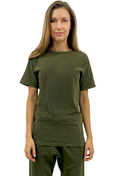 Expert Apparel Retail Made in USA women's Unisex Vintage Mineral Wash Tees olive green#color_vintage-olive